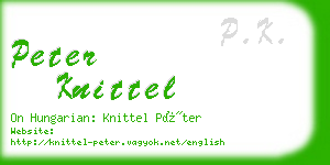 peter knittel business card